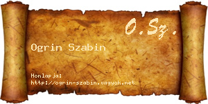 Ogrin Szabin névjegykártya